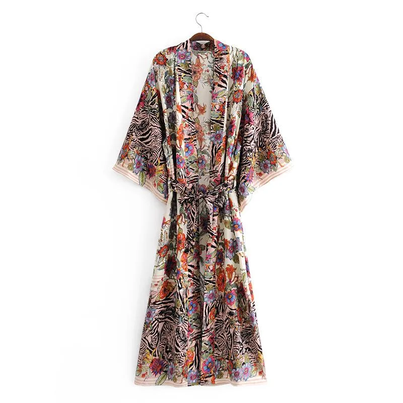 Summer Women Floral Print Kimono