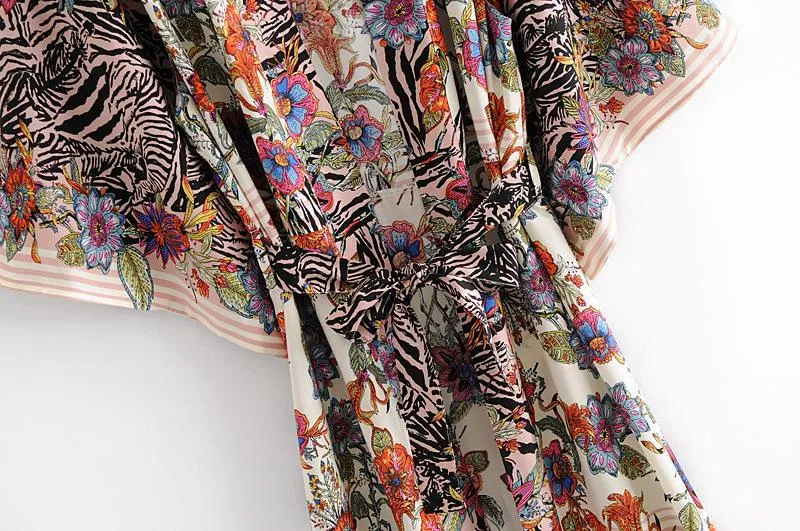 Summer Women Floral Print Kimono