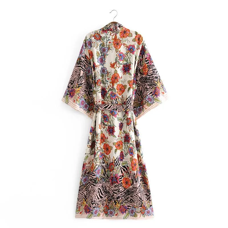 Summer Women Floral Print Kimono