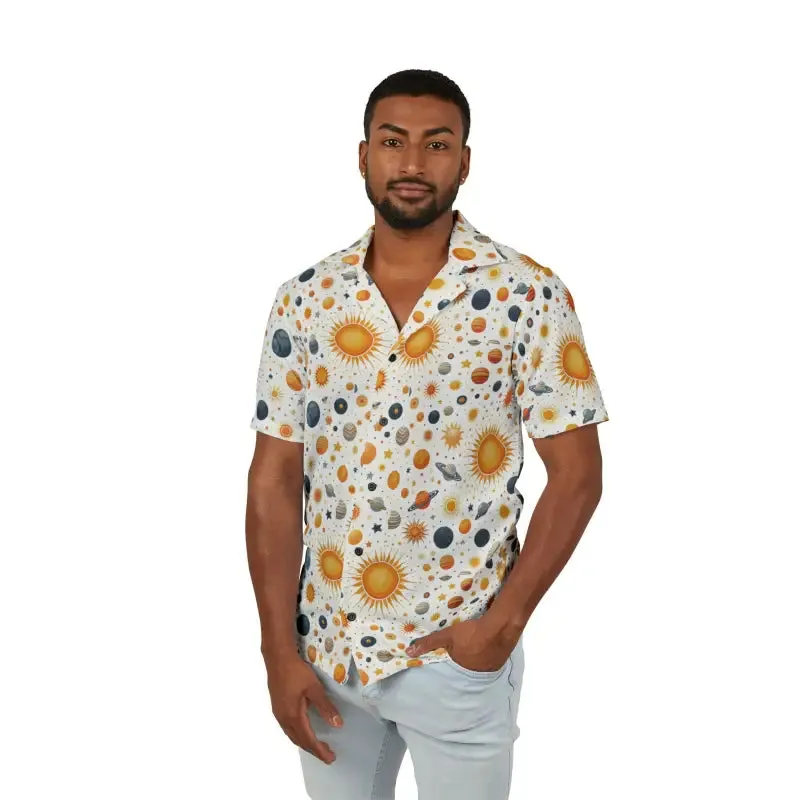 Sun & Stars Hawaiian Camp Shirt with Linen Texture