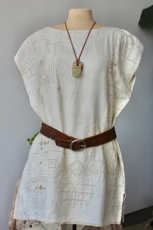The Highlands Foundry Cream Heirloom Linen Dress THF61