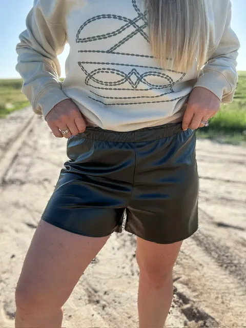 The Jet Setter Women’s Faux Leather Shorts