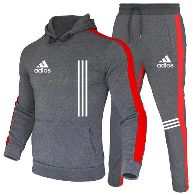 The New Men's Hoodie Sports Suit Cotton Polyester Drawstring Sportswear Trend Fashion Autumn And Winter Pullover Suit S-3XL