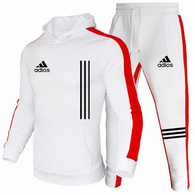 The New Men's Hoodie Sports Suit Cotton Polyester Drawstring Sportswear Trend Fashion Autumn And Winter Pullover Suit S-3XL