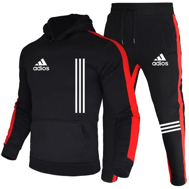 The New Men's Hoodie Sports Suit Cotton Polyester Drawstring Sportswear Trend Fashion Autumn And Winter Pullover Suit S-3XL
