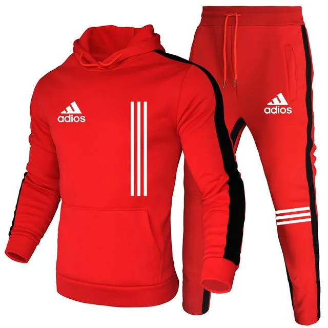 The New Men's Hoodie Sports Suit Cotton Polyester Drawstring Sportswear Trend Fashion Autumn And Winter Pullover Suit S-3XL