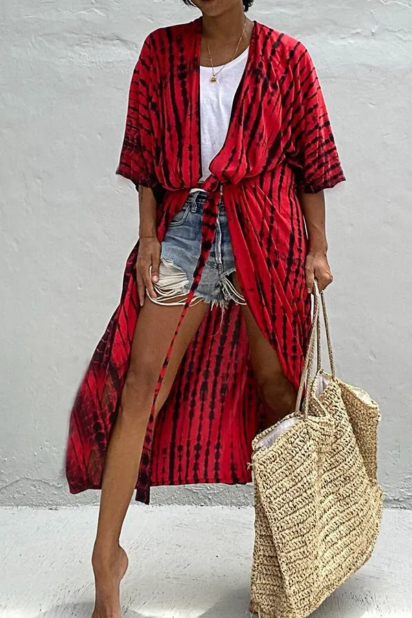 Tie-dye Print Holiday Cover-up (Fit 99 To 154lbs)
