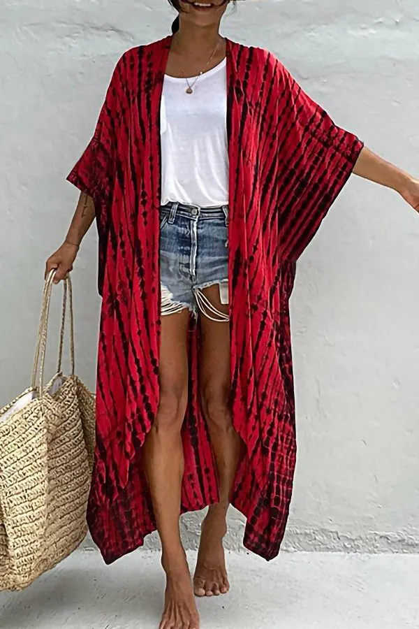 Tie-dye Print Holiday Cover-up (Fit 99 To 154lbs)