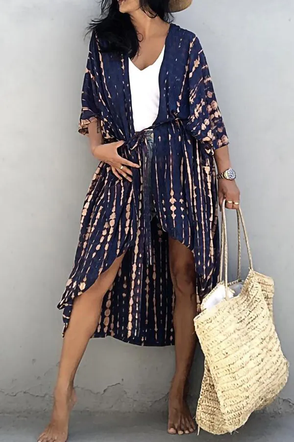 Tie-dye Print Holiday Cover-up (Fit 99 To 154lbs)
