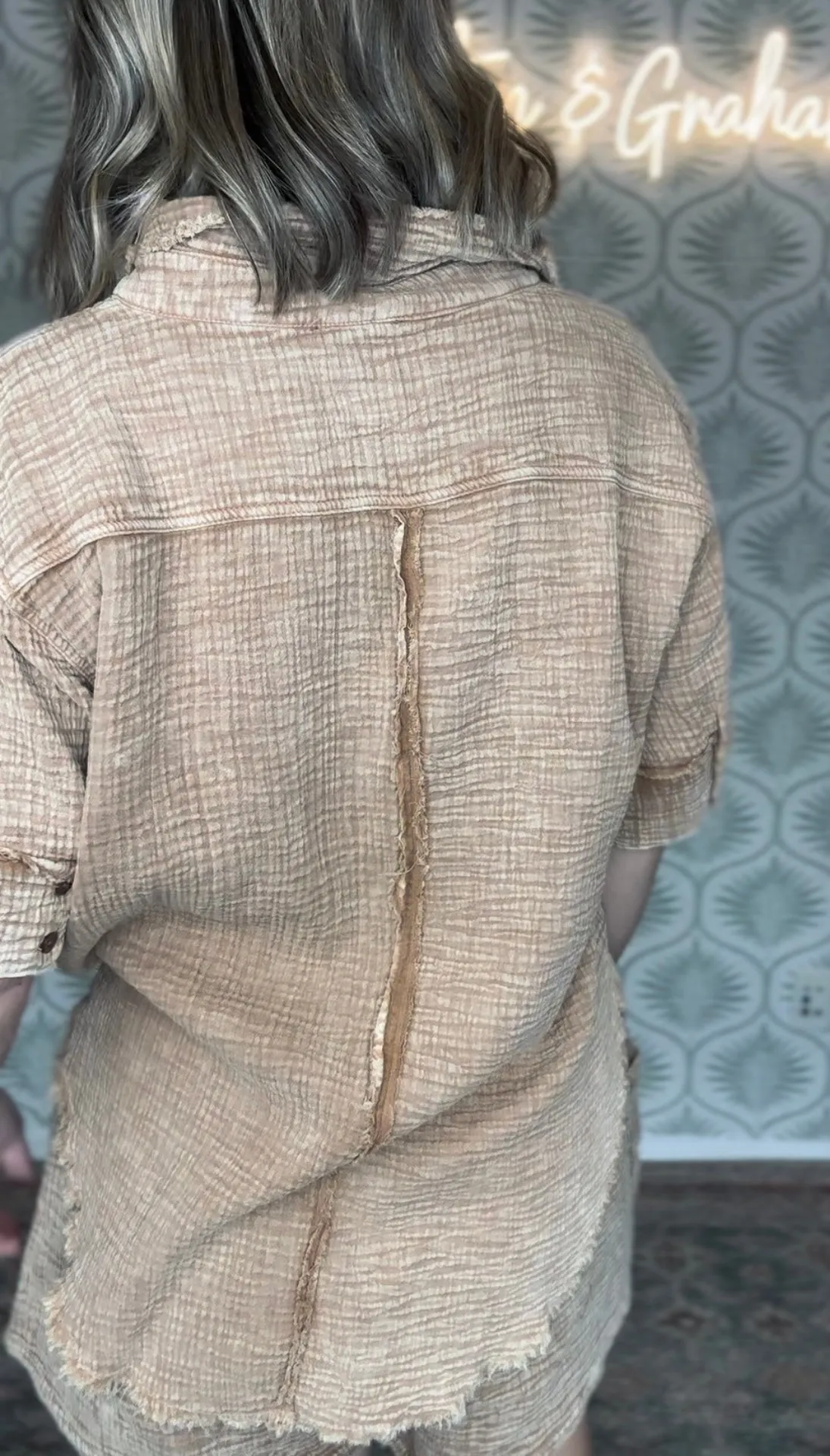 Toffee Gauze Top