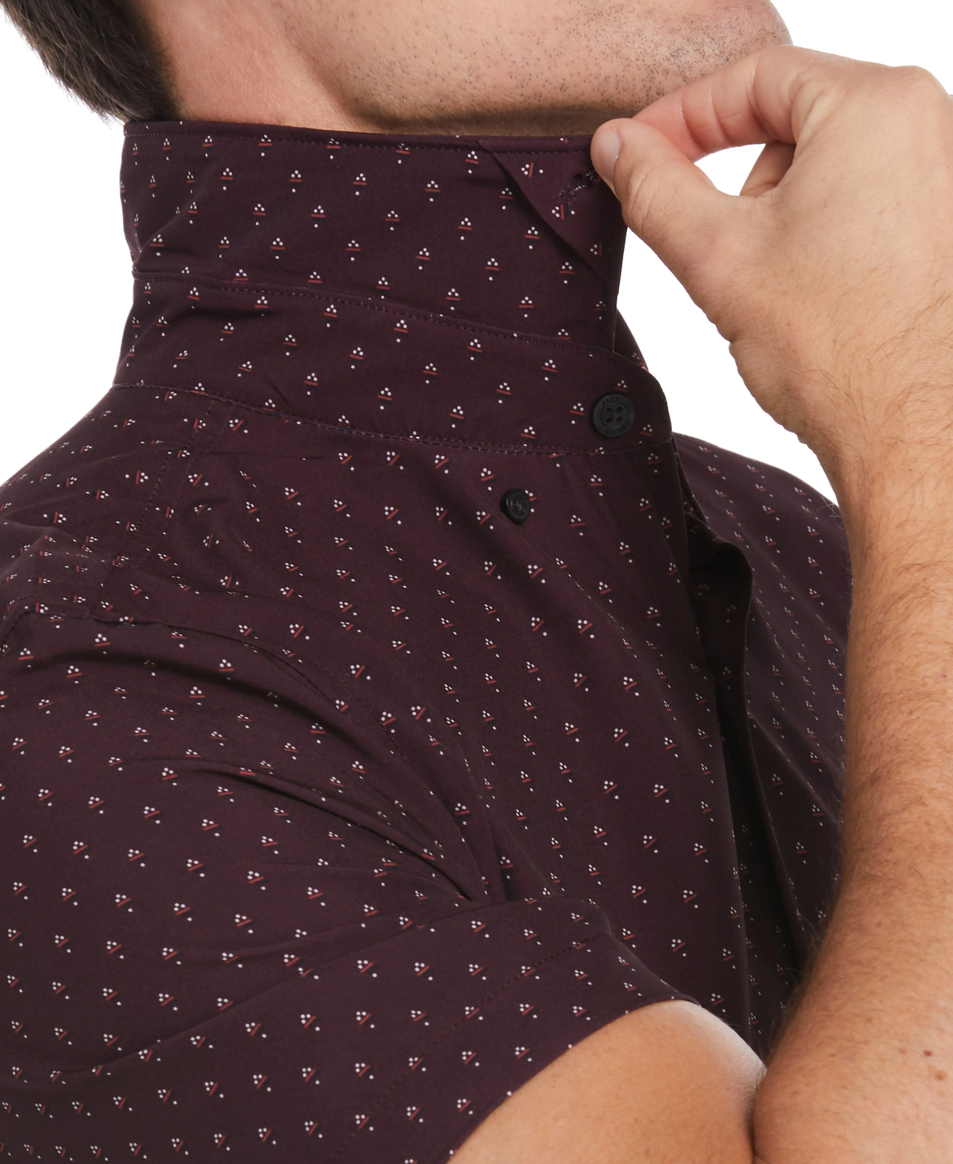 Total Stretch Slim Fit Geo Print Shirt