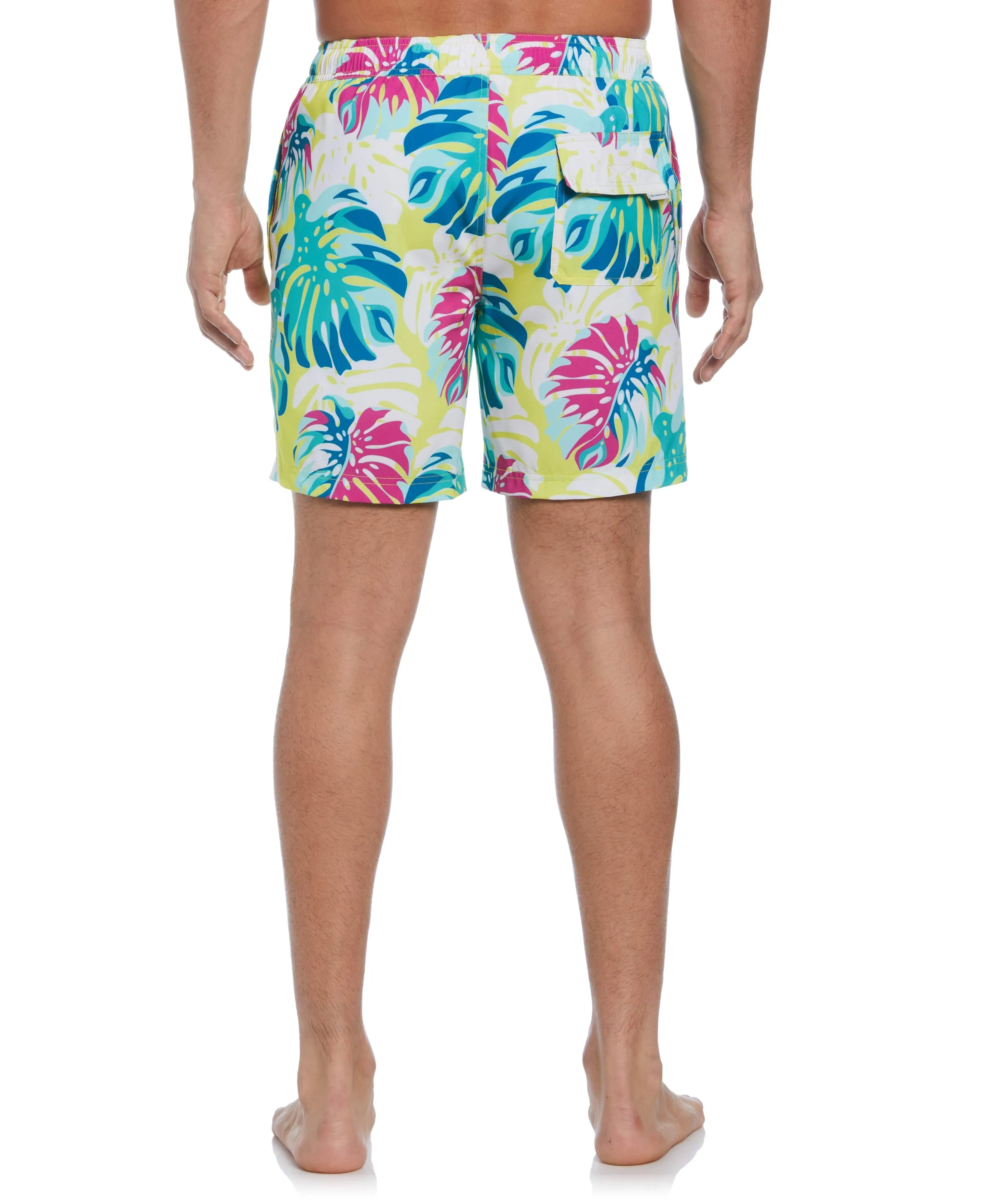 Tropical Leaf Print Swim Short