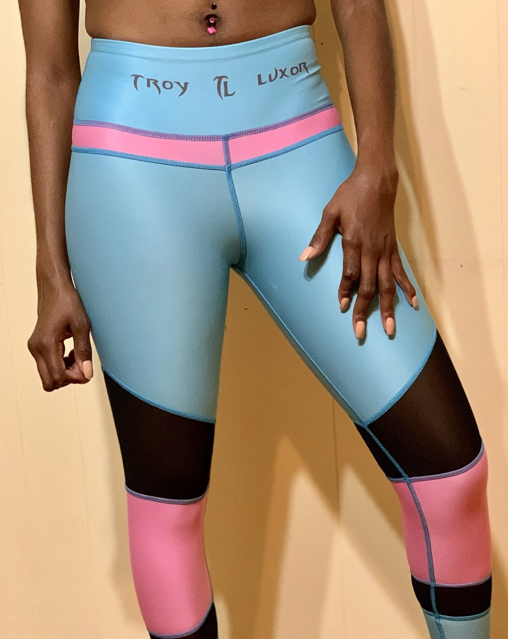 Troy Luxor Cotton Candy Yoga Leggings With High Waist