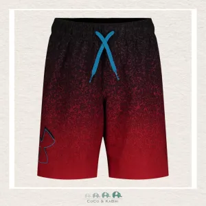 Under Armour Boys Youth: Tipped Logo Volley Swim Trunks - Red
