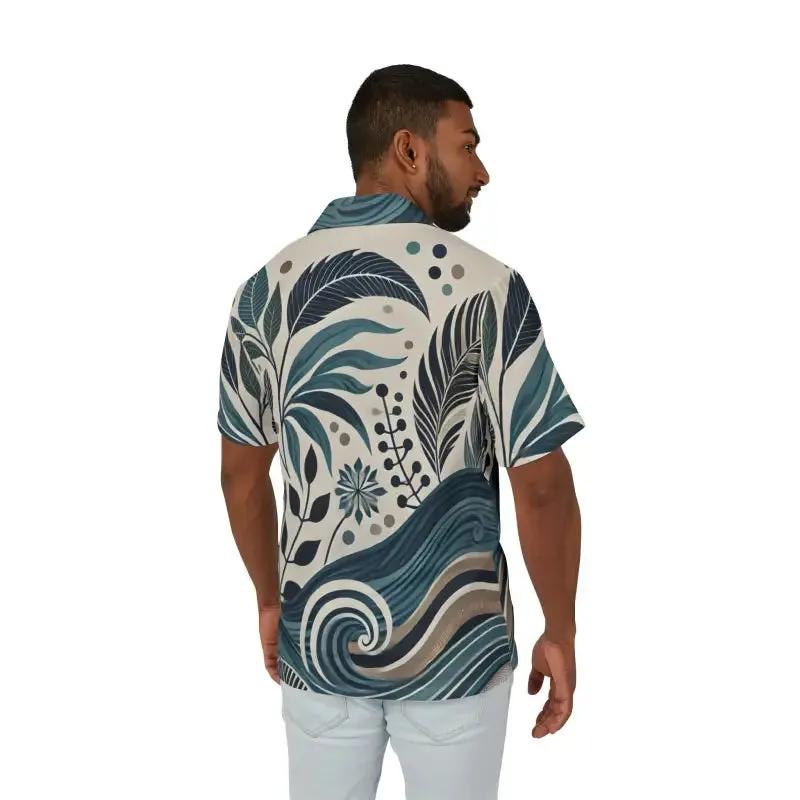 Vibrant Summer Vibes Hawaiian Camp Shirt Wave Prints