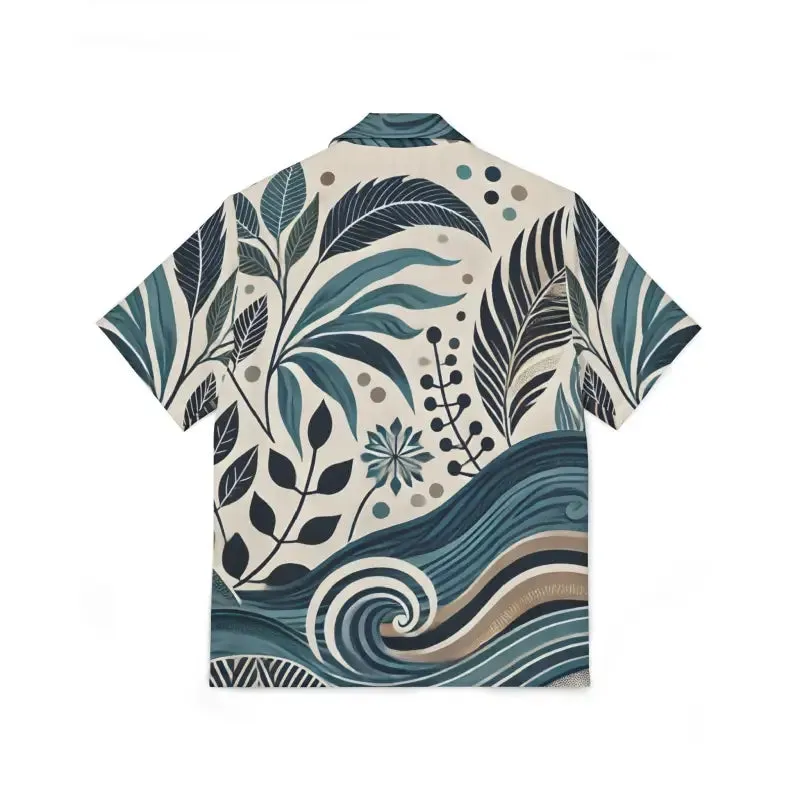 Vibrant Summer Vibes Hawaiian Camp Shirt Wave Prints