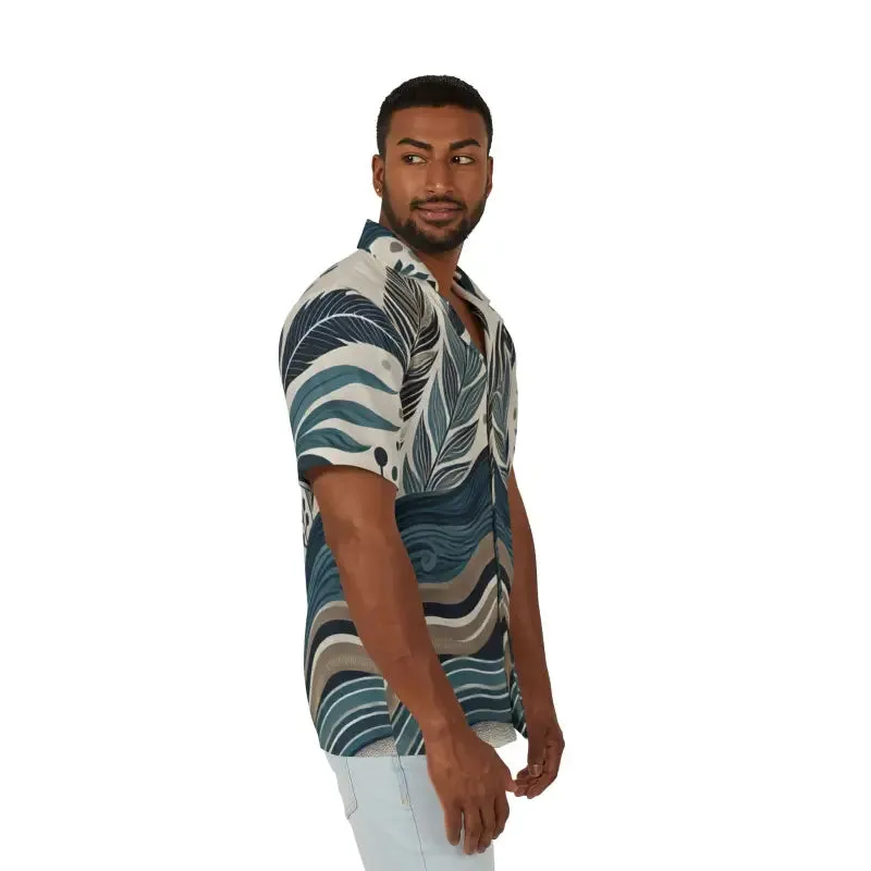 Vibrant Summer Vibes Hawaiian Camp Shirt Wave Prints