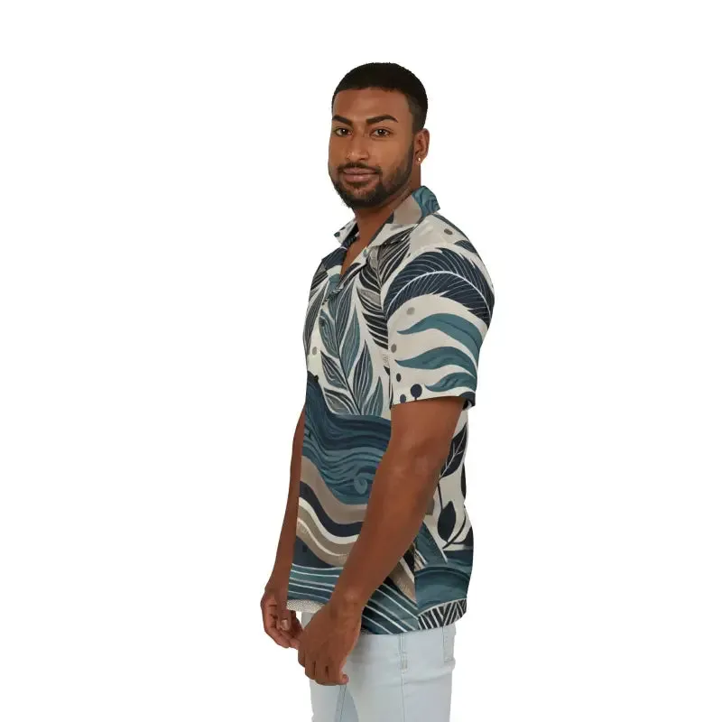 Vibrant Summer Vibes Hawaiian Camp Shirt Wave Prints