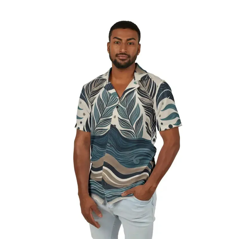 Vibrant Summer Vibes Hawaiian Camp Shirt Wave Prints