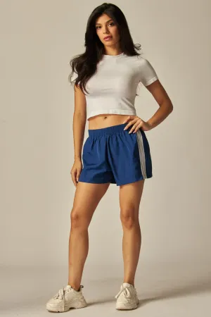 Vintage Navy 4 Stripe Woven Track Shorts 2/14/25 9603