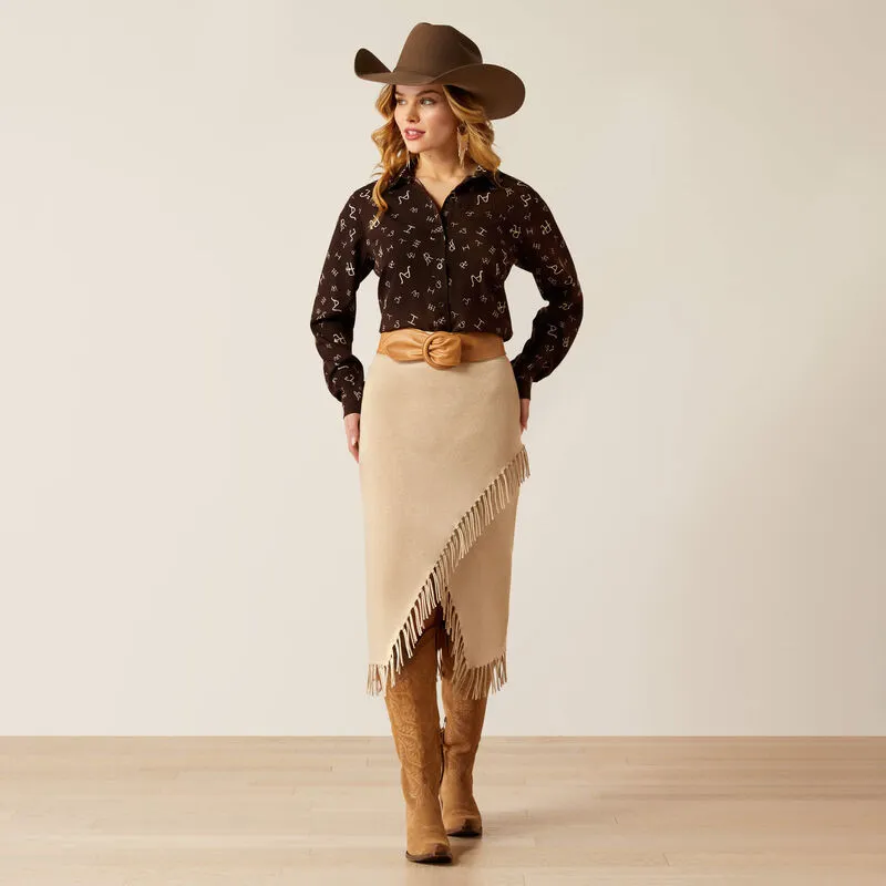 Women's Ariat Homestyle Shirt - Mole Ranch Brand Print
