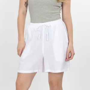 Womens Cotton Double Gauze Shorts - White
