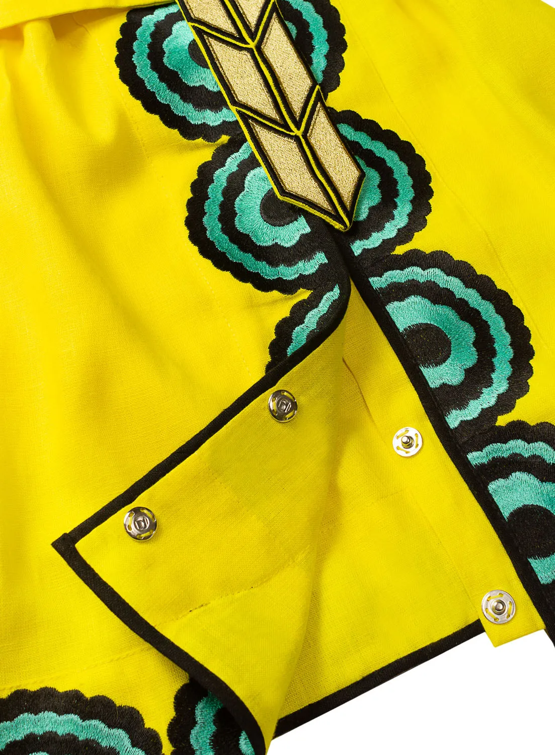 Yellow embroidered dress
