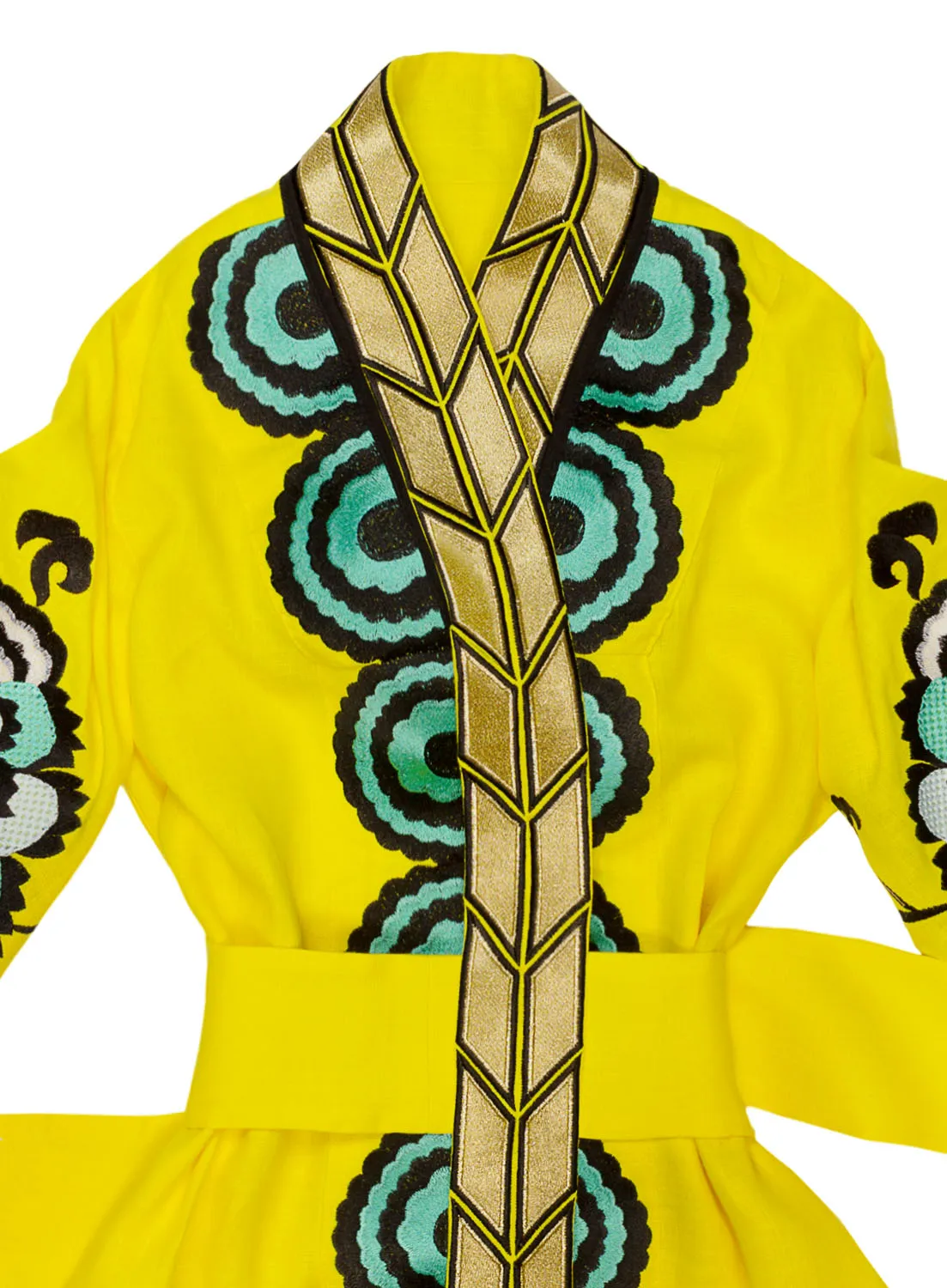 Yellow embroidered dress