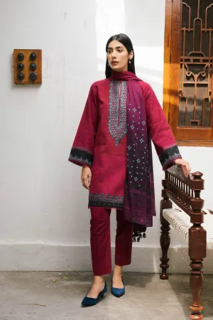 ZW21-2A |  Zara Shahjahan Coco Winter 2021 Collection | Unstitched Embroidered Khaddar Shirt