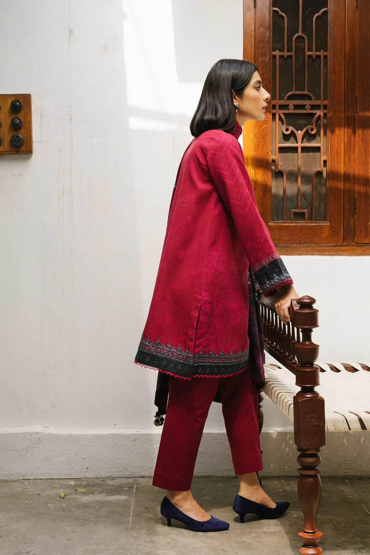 ZW21-2A |  Zara Shahjahan Coco Winter 2021 Collection | Unstitched Embroidered Khaddar Shirt