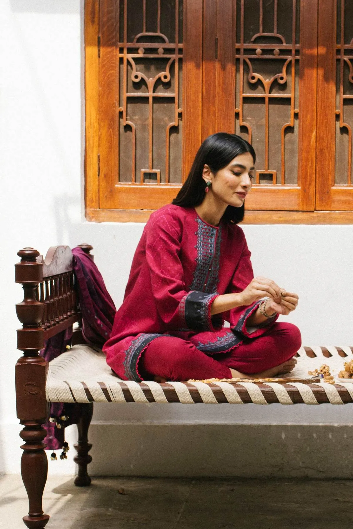 ZW21-2A |  Zara Shahjahan Coco Winter 2021 Collection | Unstitched Embroidered Khaddar Shirt
